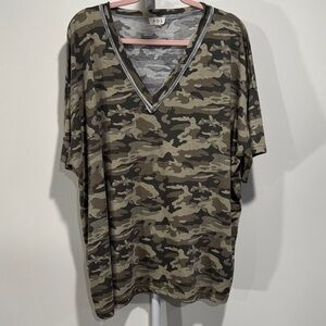 POL Men's Camouflage V-Neck Tee